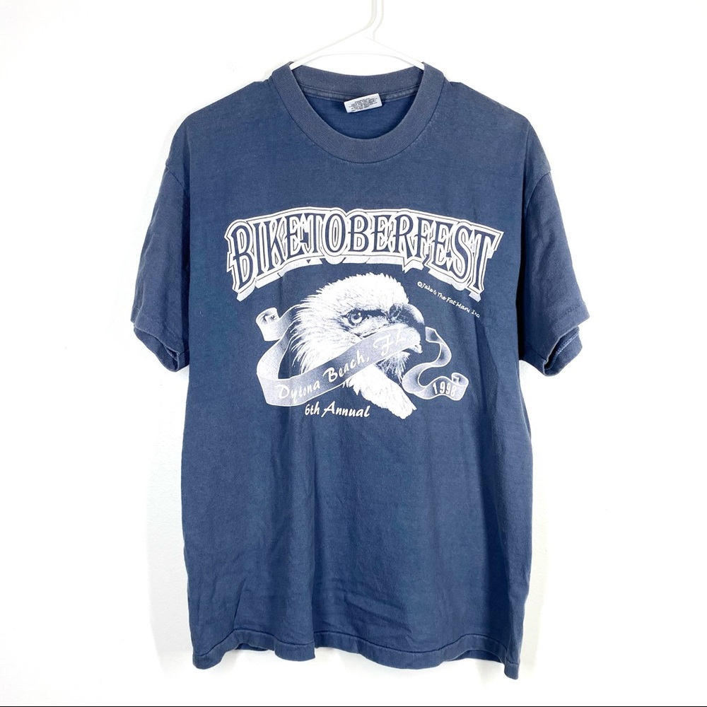 VINTAGE 1998 Biketoberfest Graphic Tee Biker Beer Daytona Beach Florida Large